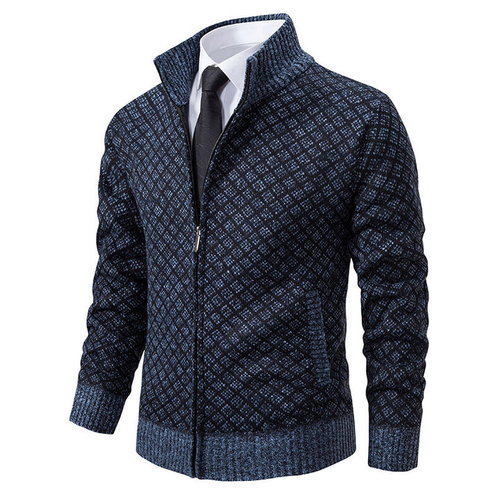 Men's fashionable cardigan with high collar and elegant design Lisslune