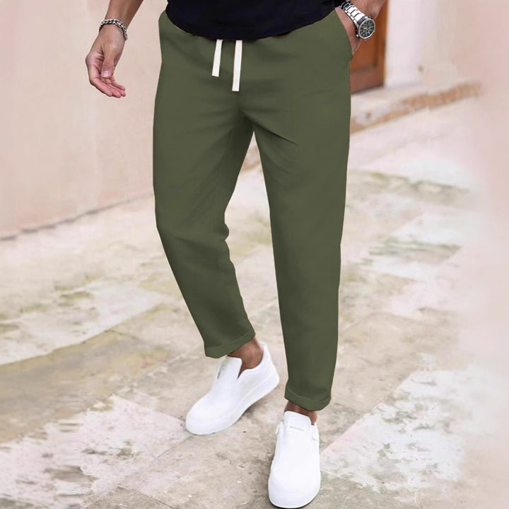 Men's Leisure Pants with Elastic Waistband and Practical Pockets Lisslune