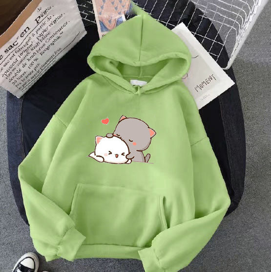 Women's hoodie with playful cat motif and comfortable fit Lisslune