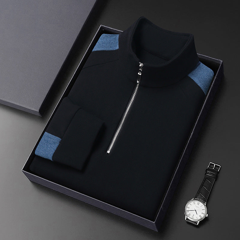 Men's Modern Pullover with Half-Latex Zipper and Ergonomic Cut Lisslune