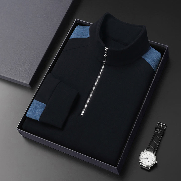Men's Modern Pullover with Half-Latex Zipper and Ergonomic Cut Lisslune