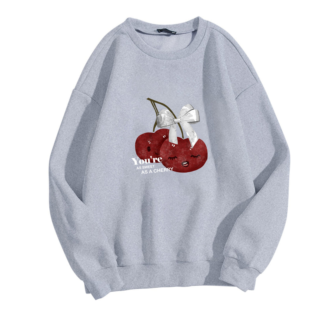 Women's cozy sweatshirt with fruity cherry motif Lisslune