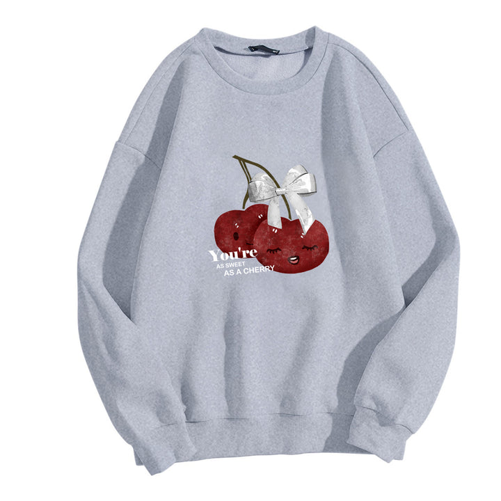 Women's cozy sweatshirt with fruity cherry motif Lisslune