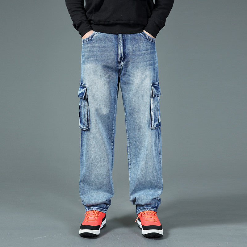 Men's cargo jeans with practical side and back pockets Lisslune