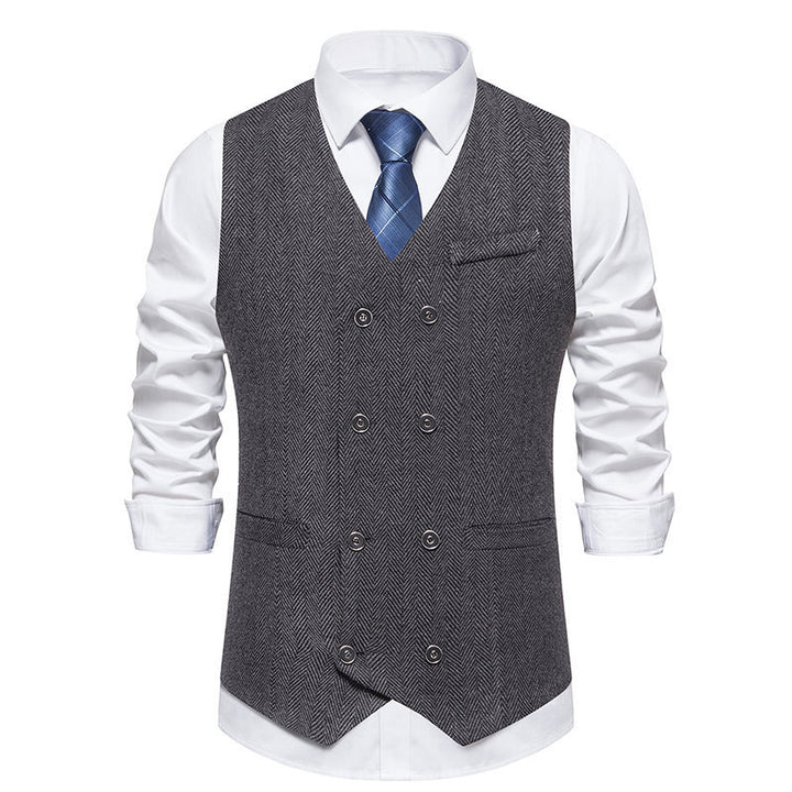 Men's elegant vest in herringbone pattern Lisslune