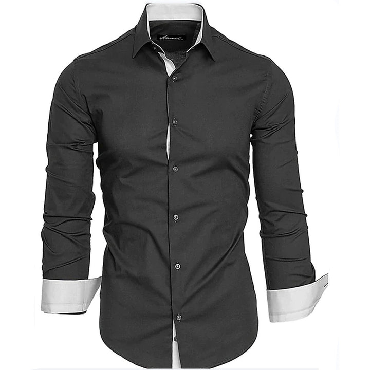 Men's elegant long-sleeve shirt with contrasting cuffs Lisslune