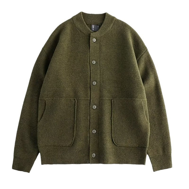 Men's comfortable knit cardigan with snap button closure and side pockets Lisslune