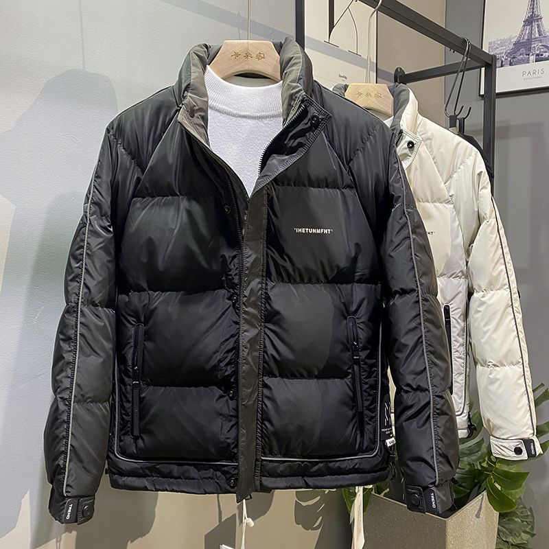 Men's Quilted Winter Jacket with High Collar and Practical Side Pockets Lisslune