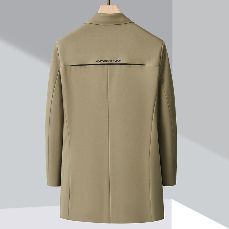 Men's Stylish Trench Coat with Classic Cut and Practical Pockets Lisslune