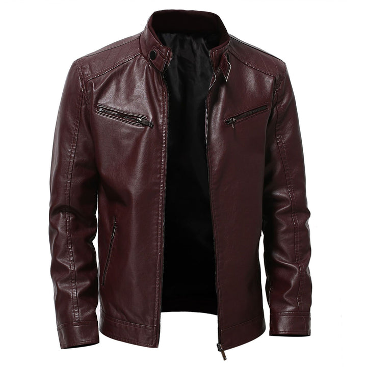 Men's stylish motorcycle jacket with asymmetrical zipper and high-quality details Lisslune