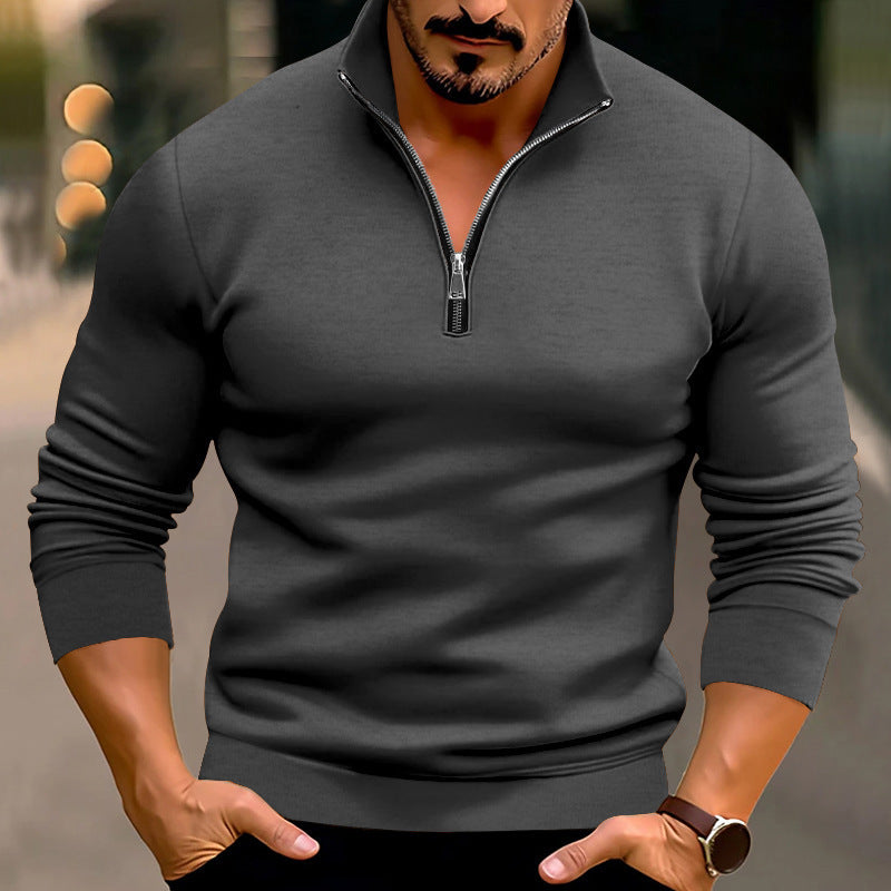 Men's pullover with half zipper and modern accents Lisslune
