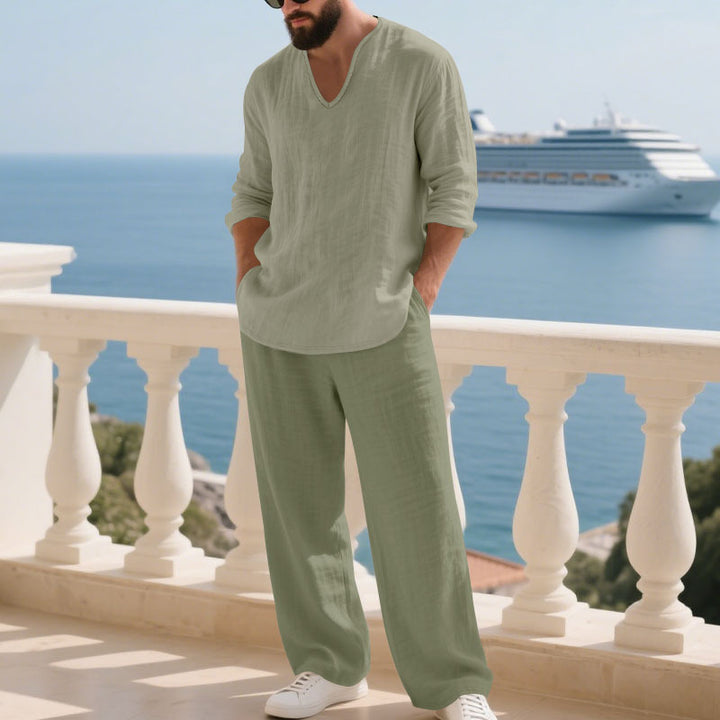 Men's airy linen suit set Lisslune