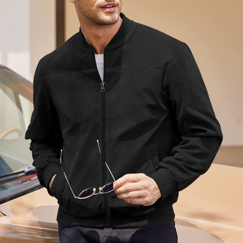 Men's bomber jacket made of soft artificial leather Lisslune
