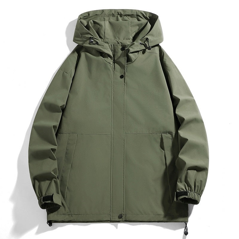 Men Water-Repellent Transition Jacket with Adjustable Hood and Practical Pockets Lisslune