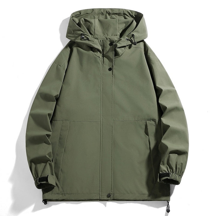 Men Water-Repellent Transition Jacket with Adjustable Hood and Practical Pockets Lisslune