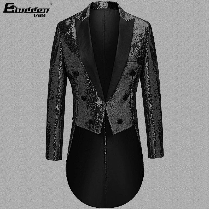 Men's sequin blazer with double button placket and elegant lapels Lisslune