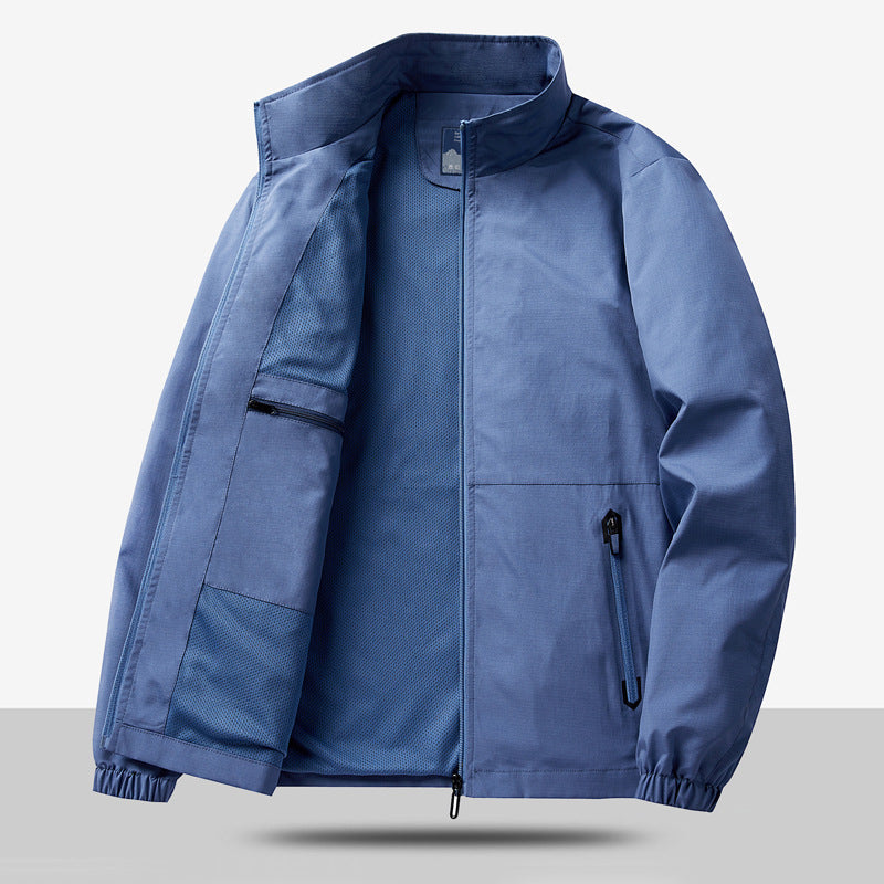 Men's Lightweight Functional Jacket with Adjustable Collar and Practical Pockets Lisslune