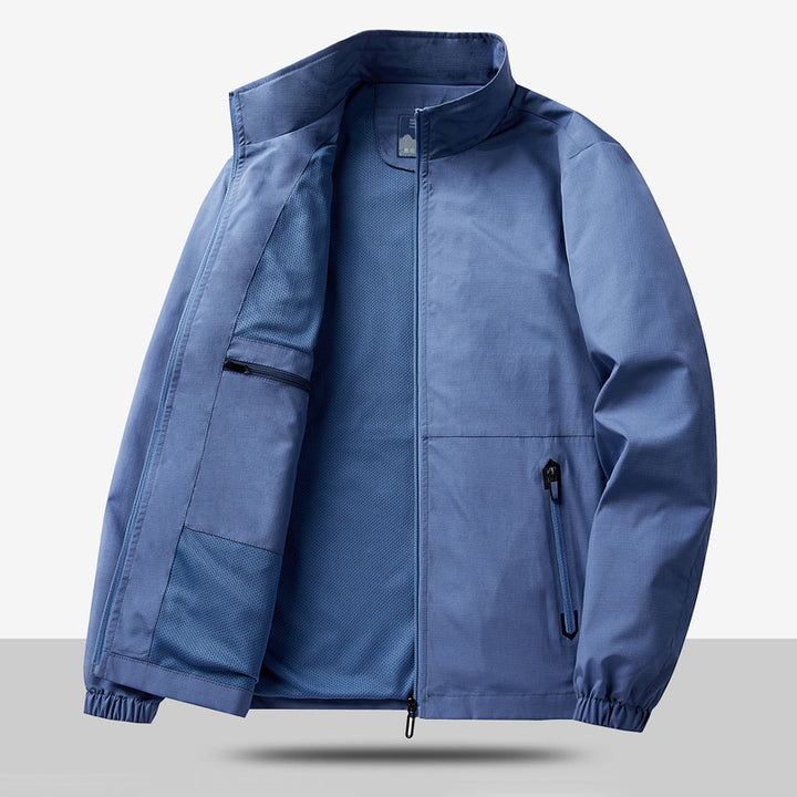 Men's Lightweight Functional Jacket with Adjustable Collar and Practical Pockets Lisslune