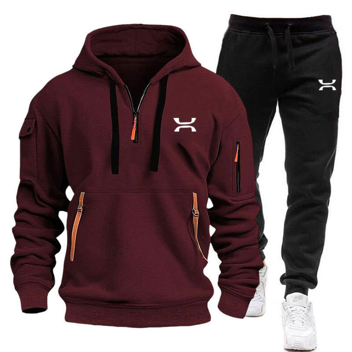 Men's sporty hoodie and tracksuit set with functional pockets and sporty cut Lisslune