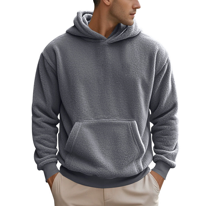 Men's fleece hoodie with kangaroo pocket and modern cut Lisslune
