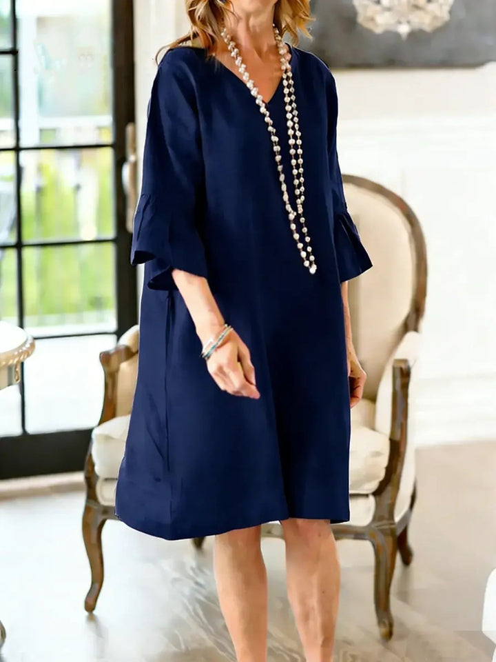 Damen Hüftlanges Freizeitkleid mit modernen Rüschendetails Lisslune