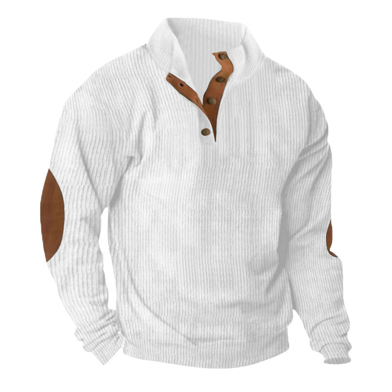Men's Fashionable Sweater with Stand-Up Collar and Contrast Accents Lisslune