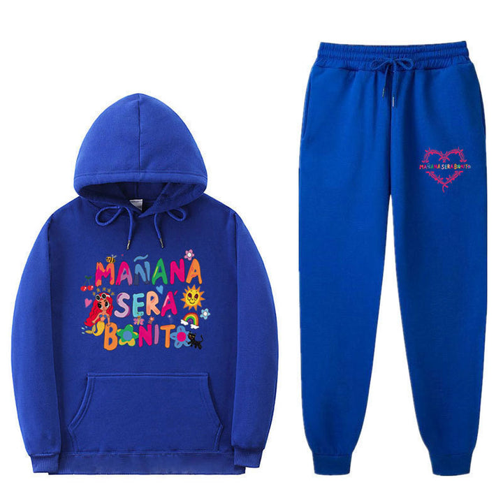 Women's Sweatshirt and Jogging Pants Set with Colorful Print Lisslune