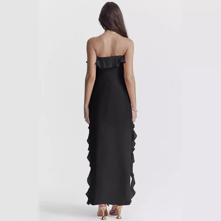 Ladies evening dress in elegant ruffle style