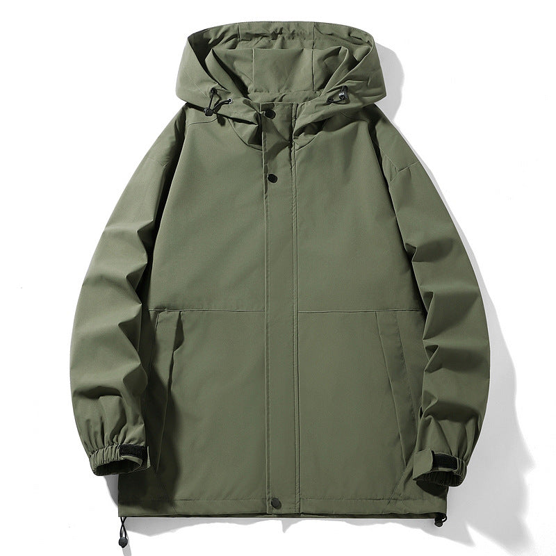 Men Water-Repellent Transition Jacket with Adjustable Hood and Practical Pockets Lisslune