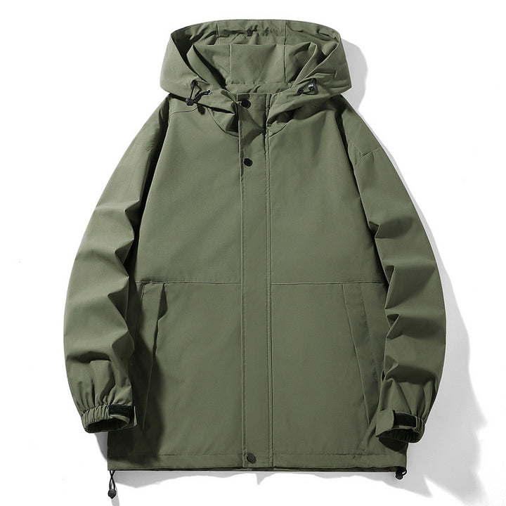 Men Water-Repellent Transition Jacket with Adjustable Hood and Practical Pockets Lisslune
