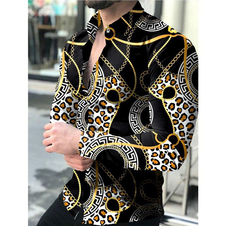 Men's long sleeve shirt with exclusive chain motif and elegant cut Lisslune