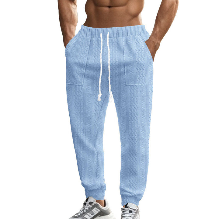 Men's leisure pants with textured design and practical side pockets Lisslune