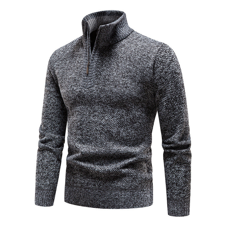 Men's Stylish Knit Sweater with High Collar and Textured Design Lisslune