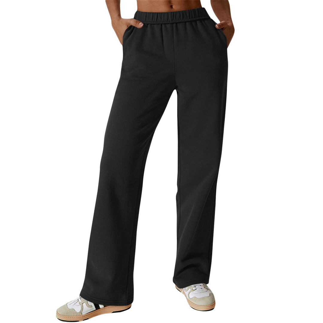 Women comfortable leisure pants with elastic waistband and practical side pockets Lisslune