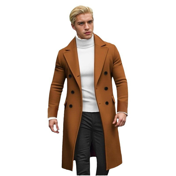 Men's elegant double-button coat with high collar Lisslune