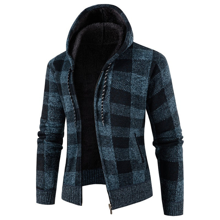 Men's comfortable hoodie with checked design Lisslune
