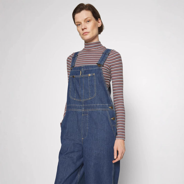 Women's denim overalls with wide leg and adjustable straps Lisslune