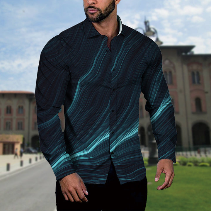 Men's long-sleeve shirt with modern boucle pattern and stylish cut Lisslune