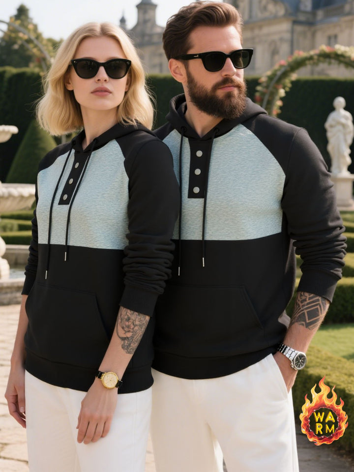 Men's hoodie with button placket and sporty design Lisslune