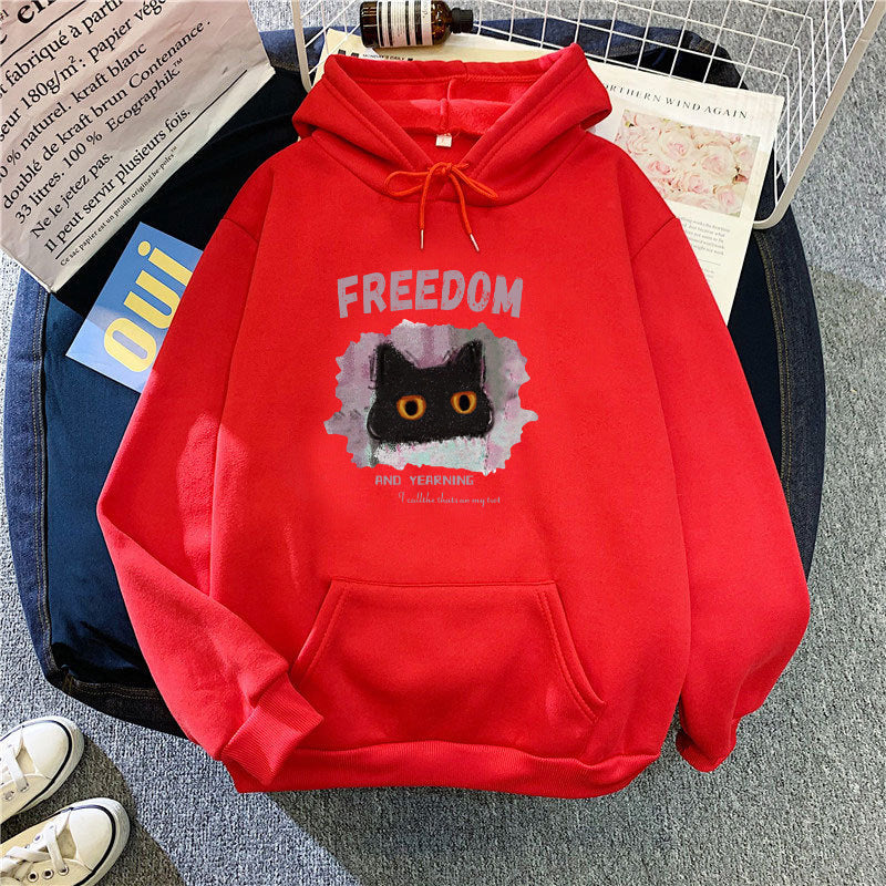 Women's hoodie with creative cat design Lisslune
