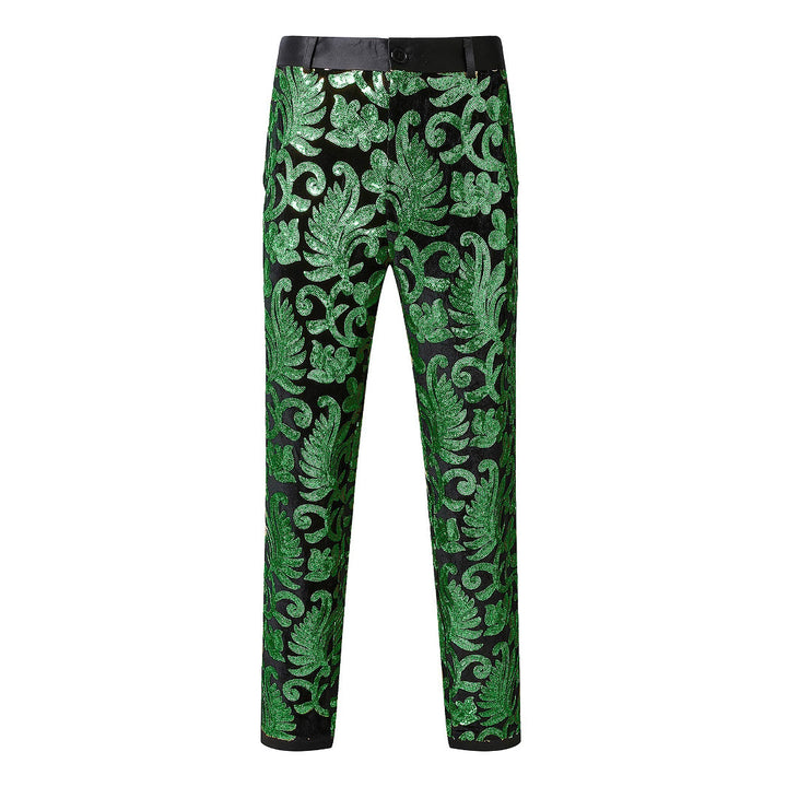 Men's elegant sequin suit pants with floral patterns Lisslune