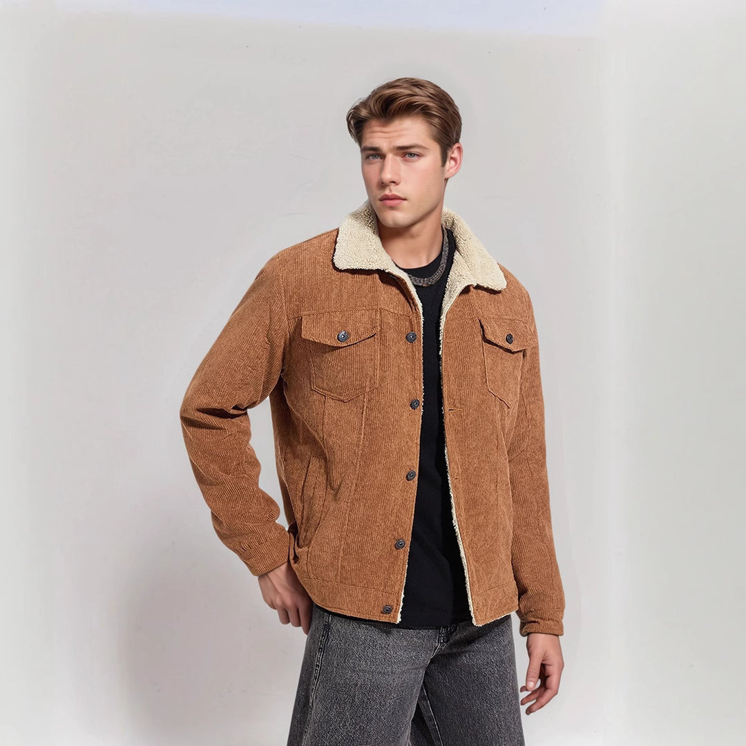 Men's cozy cord jacket with warm lining Lisslune