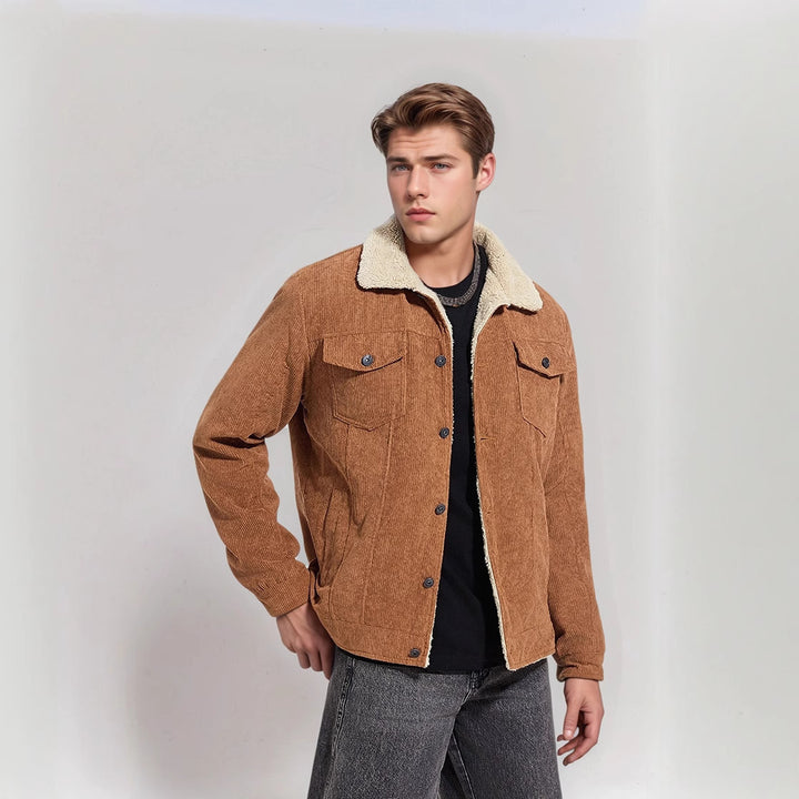 Men's cozy cord jacket with warm lining Lisslune