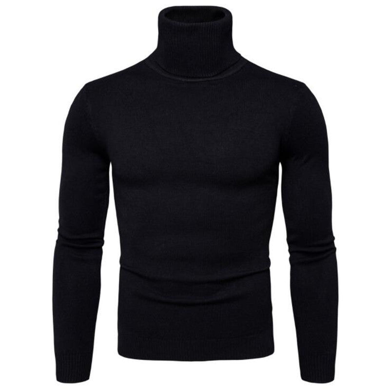Men's knitted sweater with high collar and slim fit Lisslune