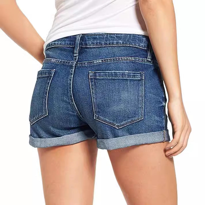 Women's Destroyed Denim Shorts in Casual Leisure Style Lisslune