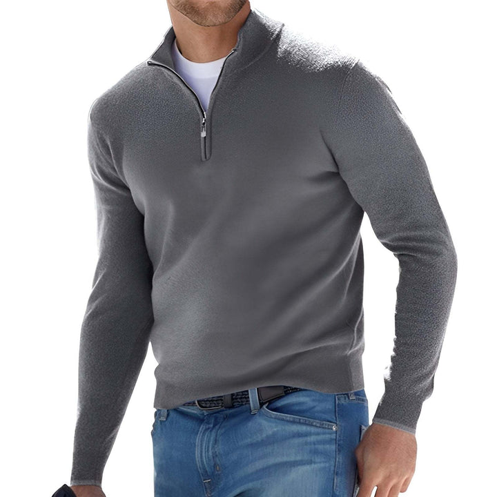 Men's pullover with stand-up collar and zipper Lisslune