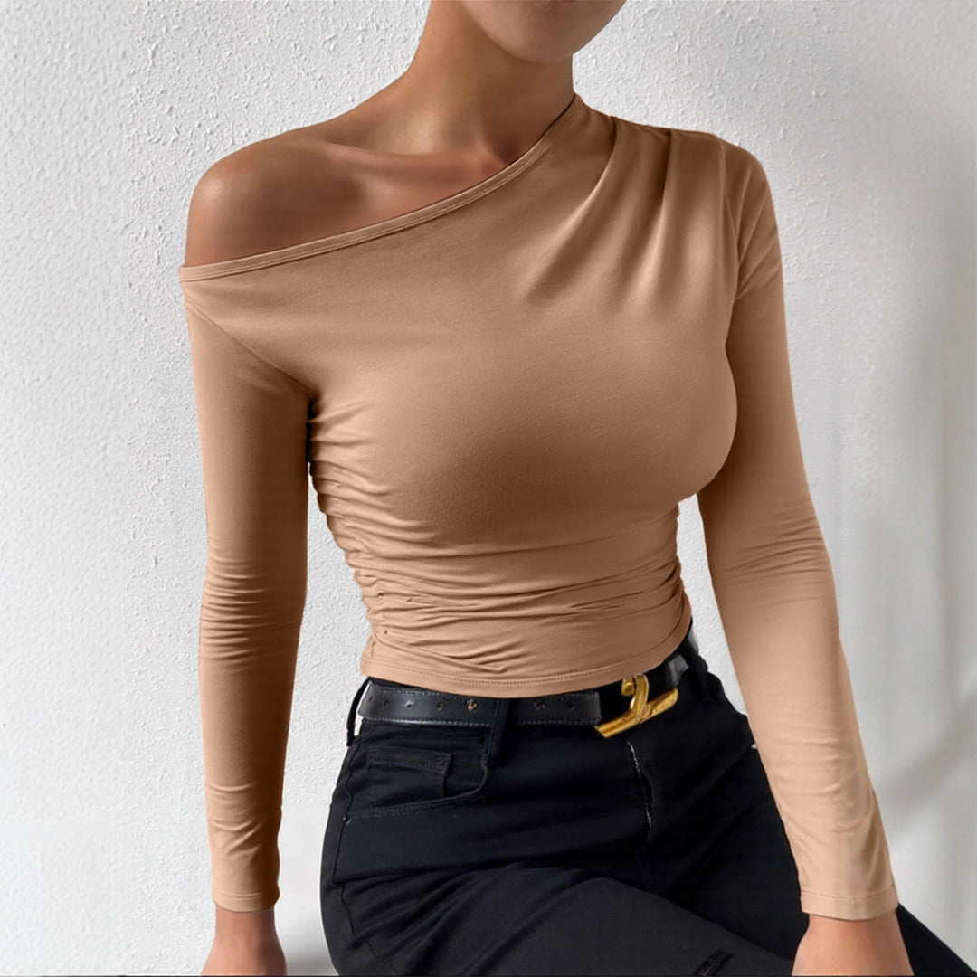 Damen Langarmshirt mit asymmetrischem Ausschnitt und figurformendem Schnitt Lisslune