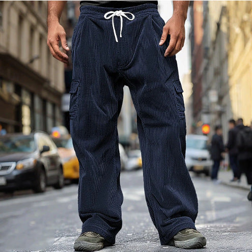 Men's cargo pants with elastic waistband and spacious pockets Lisslune