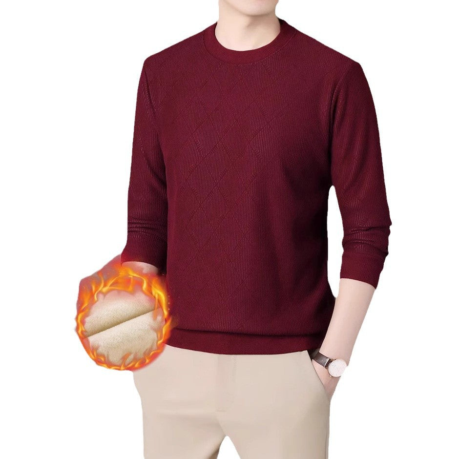 Men's stylish round neck sweater with modern diamond pattern Lisslune