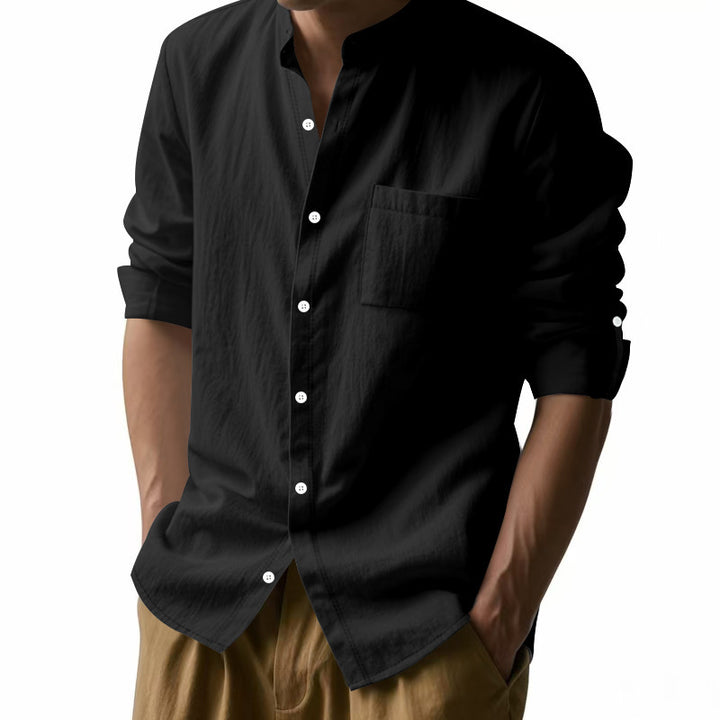 Men's Lightweight Long Sleeve Shirt made of breathable cotton in a casual design Lisslune